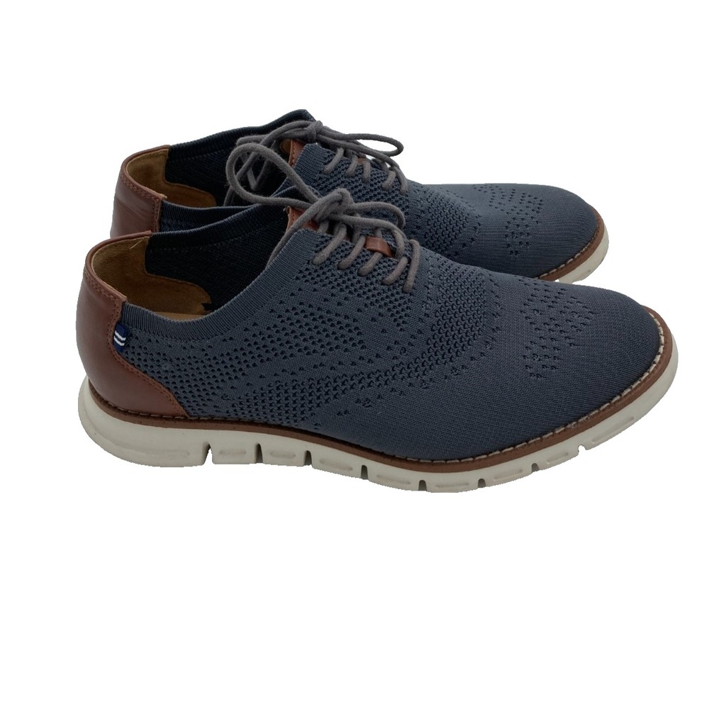 Nautica Mens Wrenwood Knit Grey Low Top Lace Up Oxford Shoes Size 10